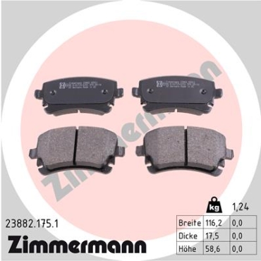 Zimmermann Bremsbeläge für VW MULTIVAN T5 (7HM, 7HN, 7HF, 7EF, 7EM, 7EN) hinten