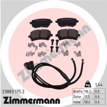 Zimmermann Brake pads for VW PHAETON (3D1, 3D2, 3D3, 3D4, 3D6, 3D7, 3D8, 3D9) rear