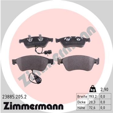 Zimmermann Brake pads for AUDI A8 (4D2, 4D8) front