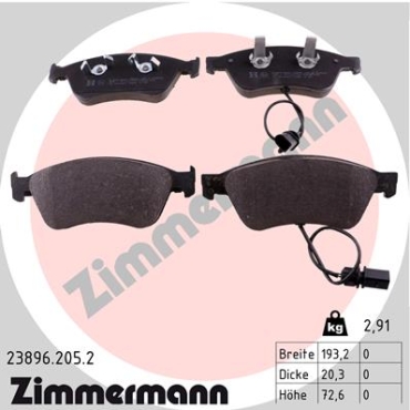 Zimmermann Bremsbeläge für VW PHAETON (3D1, 3D2, 3D3, 3D4, 3D6, 3D7, 3D8, 3D9) vorne