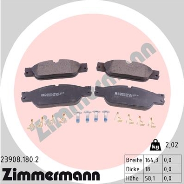 Zimmermann Bremsbeläge für JAGUAR S-TYPE (X200) vorne