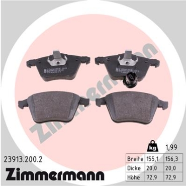 Zimmermann Bremsbeläge für SEAT LEON (5F1) vorne