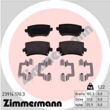 Zimmermann Brake pads for SKODA SUPERB III (3V3) rear