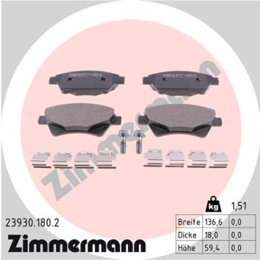 Zimmermann Bremsbeläge für RENAULT MEGANE II Coupé-Cabriolet (EM0/1_) vorne