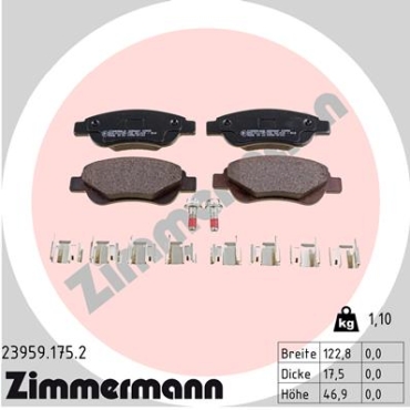 Zimmermann Brake pads for TOYOTA AYGO (_B1_) front