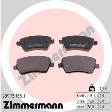Zimmermann Brake pads for OPEL AGILA (B) (H08) front
