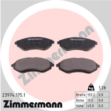 Zimmermann Bremsbeläge für CHEVROLET AVEO / KALOS Stufenheck (T250, T255) vorne