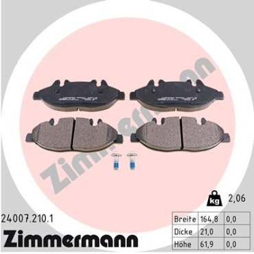 Zimmermann Brake pads for MERCEDES-BENZ VITO / MIXTO Kasten (W639) front