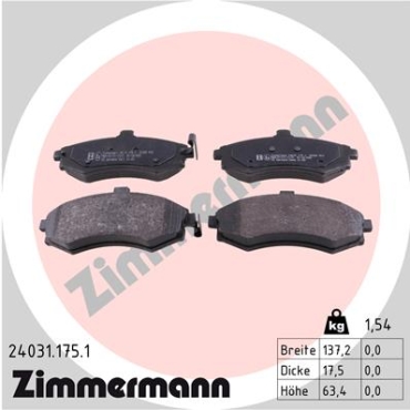 Zimmermann Brake pads for HYUNDAI ELANTRA (XD) front