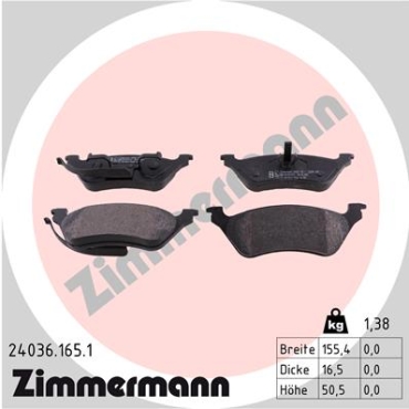 Zimmermann Brake pads for CHRYSLER VOYAGER IV (RG, RS) rear