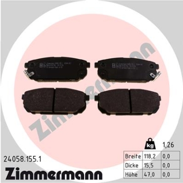 Zimmermann Brake pads for KIA SORENTO I (JC) rear