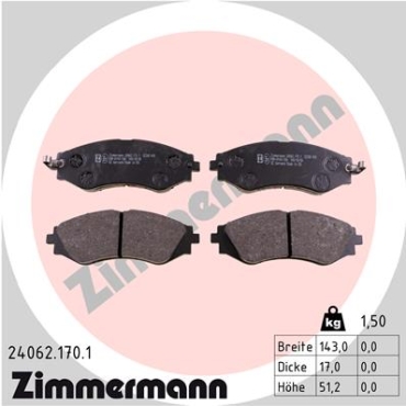 Zimmermann Bremsbeläge für CHEVROLET REZZO Großraumlimousine (U100) vorne