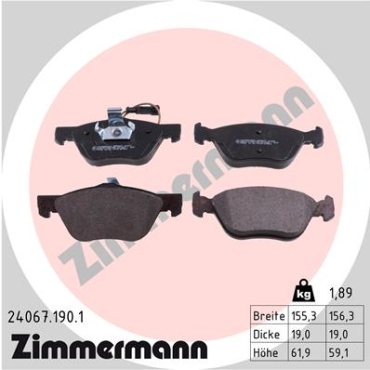 Zimmermann Brake pads for FIAT MULTIPLA (186_) front