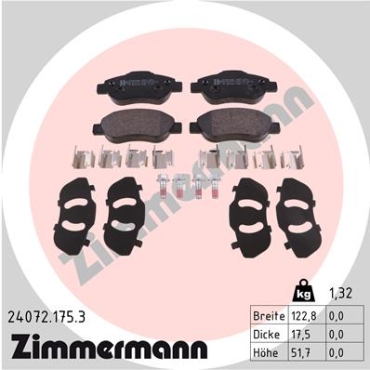 Zimmermann Bremsbeläge für FIAT PANDA / PANDA CLASSIC (169_) vorne
