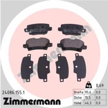Zimmermann Brake pads for HONDA CIVIC VIII Hatchback (FN, FK) rear