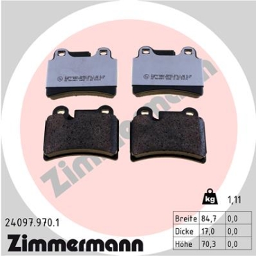 Zimmermann rd:z Brake pads for VW TOUAREG (7LA, 7L6, 7L7) rear