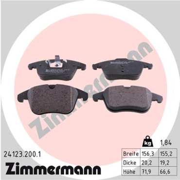 Zimmermann Brake pads for FORD MONDEO IV (BA7) front