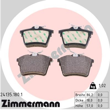 Zimmermann Brake pads for PEUGEOT 407 Coupe (6C_) rear
