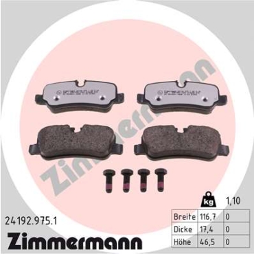Zimmermann rd:z Brake pads for LAND ROVER RANGE ROVER SPORT (L320) rear