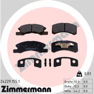 Zimmermann Brake pads for DAIHATSU CUORE VII (L275_, L285_, L276_) front