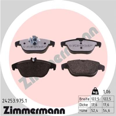 Zimmermann rd:z Brake pads for MERCEDES-BENZ GLK-KLASSE (X204) rear