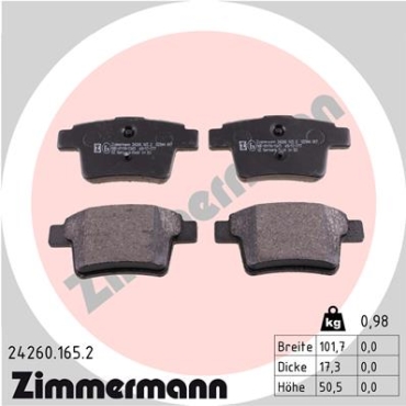 Zimmermann Brake pads for FORD MONDEO III Turnier (BWY) rear