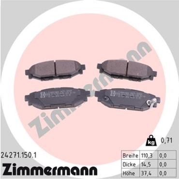 Zimmermann Brake pads for SUBARU LEGACY IV (BL) rear