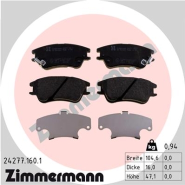 Zimmermann Brake pads for HYUNDAI ATOS (MX) front