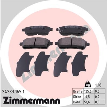 Zimmermann Brake pads for FORD FIESTA VI Van front
