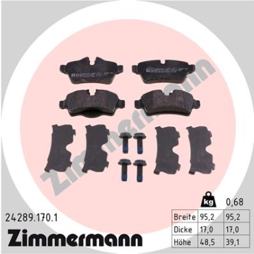 Zimmermann Bremsbeläge für MINI MINI Cabriolet (R57) hinten