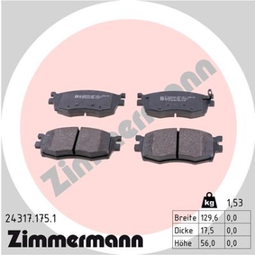Zimmermann Brake pads for HYUNDAI ACCENT III (MC) front