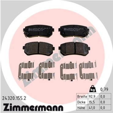 Zimmermann Brake pads for HYUNDAI TUCSON (JM) rear