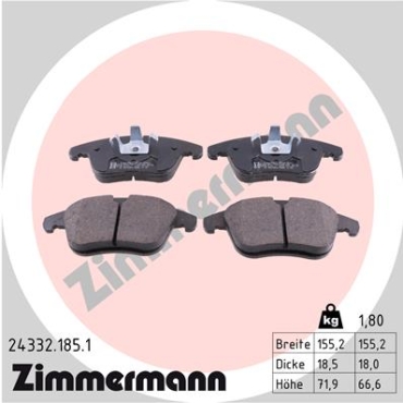 Zimmermann Brake pads for PEUGEOT 508 SW I (8E_) front