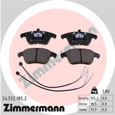 Zimmermann Brake pads for PEUGEOT 508 I (8D_) front