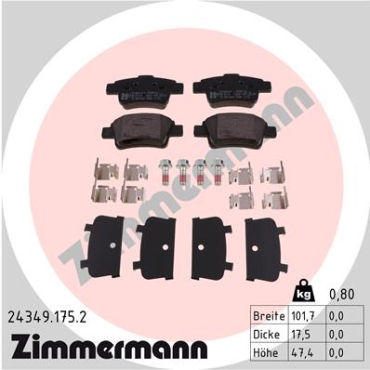 Zimmermann Brake pads for FIAT GRANDE PUNTO (199_) rear
