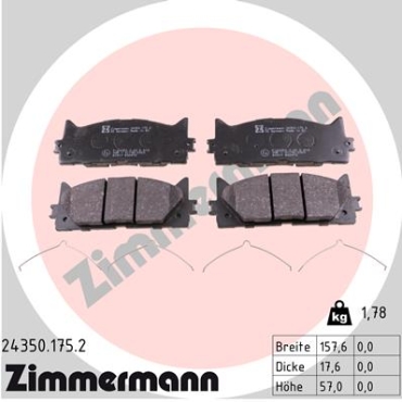 Zimmermann Bremsbeläge für TOYOTA CAMRY Stufenheck (_V3_) vorne