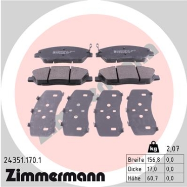 Zimmermann Brake pads for HYUNDAI SANTA FÉ II (CM) front
