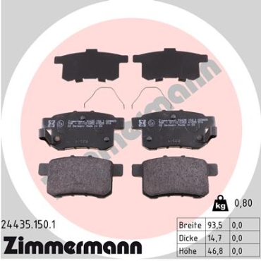 Zimmermann Brake pads for HONDA ACCORD VIII (CU) rear