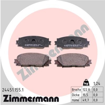Zimmermann Brake pads for TOYOTA PRIUS (_W3_) front