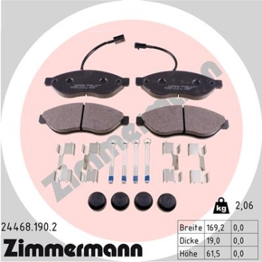 Zimmermann Brake pads for PEUGEOT BOXER Kasten front