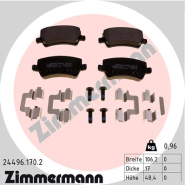 Zimmermann Brake pads for VOLVO S80 II (124) rear