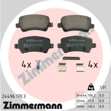 Zimmermann Brake pads for VOLVO V60 I (155) rear