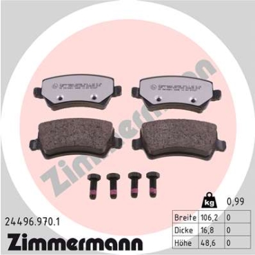 Zimmermann rd:z Bremsbeläge für VOLVO V60 (155, 157) hinten