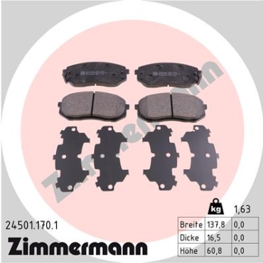 Zimmermann Brake pads for KIA SPORTAGE (SL) front