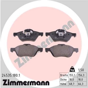 Zimmermann Brake pads for RENAULT CLIO III (BR0/1, CR0/1) front