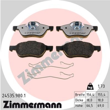 Zimmermann rd:z Bremsbeläge für RENAULT MEGANE II Coupé-Cabriolet (EM0/1_) vorne
