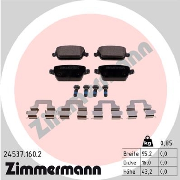 Zimmermann Brake pads for FORD MONDEO IV Stufenheck (BA7) rear