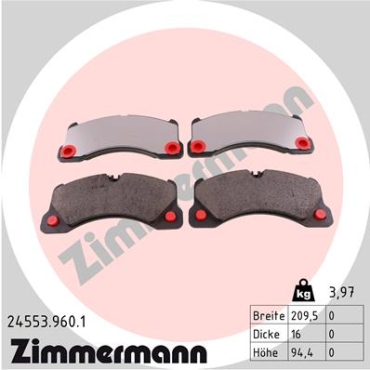 Zimmermann rd:z Bremsbeläge für VW TOUAREG (7P5, 7P6) vorne