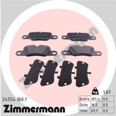 Zimmermann Brake pads for PORSCHE 911 Targa (991) rear