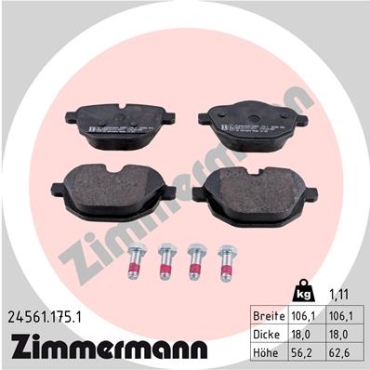 Zimmermann Brake pads for BMW X3 (F25) rear